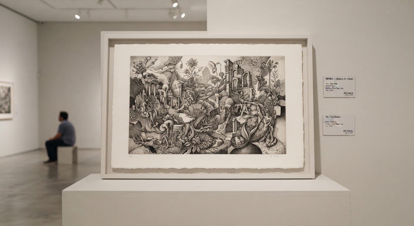 Gravura em metal com linhas finas e hachuras em preto sobre papel claro.